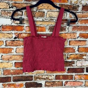 American Eagle Size Small Ruby Red Crop Tank